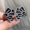 Butterfly Inspired Black Sapphire Statement Flower Earrings