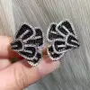 Butterfly Inspired Black Sapphire Statement Flower Earrings