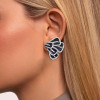Butterfly Inspired Black Sapphire Statement Flower Earrings