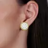 6.5CTW White Sapphire Cluster Flower Stud Earrings