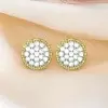 6.5CTW White Sapphire Cluster Flower Stud Earrings