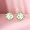 6.5CTW White Sapphire Cluster Flower Stud Earrings