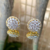 6.5CTW White Sapphire Cluster Flower Stud Earrings
