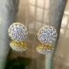 6.5CTW White Sapphire Cluster Flower Stud Earrings