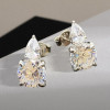 4.2CTW Round Cut White Sapphire Stud Earrings