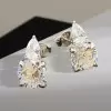 4.2CTW Round Cut White Sapphire Stud Earrings