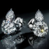 4.2CTW Round Cut White Sapphire Stud Earrings