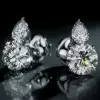 4.2CTW Round Cut White Sapphire Stud Earrings