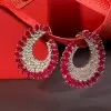 Nature Inspired 16CTW Oval Cut Ruby Statement Earrings