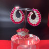Nature Inspired 16CTW Oval Cut Ruby Statement Earrings