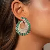 Nature Inspired 16CTW Oval Cut Ruby Statement Earrings