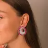 Nature Inspired 16CTW Oval Cut Ruby Statement Earrings