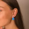 10CTW Asscher Cut Aquamarine Drop Earrings