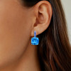10CTW Asscher Cut Aquamarine Drop Earrings