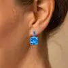 10CTW Asscher Cut Aquamarine Drop Earrings