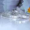 32MM Diameter Baguette Cut White Sapphire Hoop Earrings