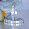32MM Diameter Baguette Cut White Sapphire Hoop Earrings