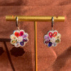 Rainbow Sapphire Flower Drop Earrings