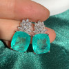 22ctw Cushion Cut Paraiba Tourmaline Earrings