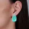 22ctw Cushion Cut Paraiba Tourmaline Earrings