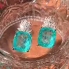 22ctw Cushion Cut Paraiba Tourmaline Earrings