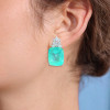 22ctw Cushion Cut Paraiba Tourmaline Earrings