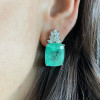 22ctw Cushion Cut Paraiba Tourmaline Earrings