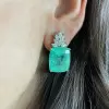 22ctw Cushion Cut Paraiba Tourmaline Earrings