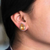 17ctw Pear Cut Yellow Sapphire Stud Earrings