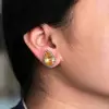 17ctw Pear Cut Yellow Sapphire Stud Earrings