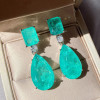 24ctw Pear Cut Paraiba Tourmaline Drop Earrings