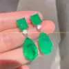 24ctw Pear Cut Paraiba Tourmaline Drop Earrings