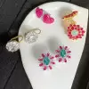 6ctw Oval Cut Green Blue Paraiba Tourmaline Flower Earrings
