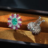 6ctw Oval Cut Green Blue Paraiba Tourmaline Flower Earrings