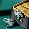 Vintage Bowknot Emerald Stud Earrings