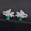 Vintage Bowknot Emerald Stud Earrings