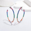 Pear Cut Rainbow Sapphire Hoop Earrings