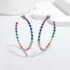 Pear Cut Rainbow Sapphire Hoop Earrings