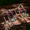 Pear Cut Rainbow Sapphire Hoop Earrings