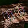 Pear Cut Rainbow Sapphire Hoop Earrings