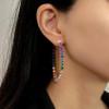 Pear Cut Rainbow Sapphire Hoop Earrings
