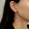 Pear Cut Rainbow Sapphire Hoop Earrings