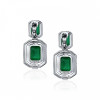 22ctw Halo Emerald Cut Statement Earrings