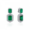 22ctw Halo Emerald Cut Statement Earrings