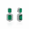 22ctw Halo Emerald Cut Statement Earrings