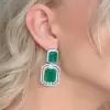 22ctw Halo Emerald Cut Statement Earrings