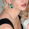 22ctw Halo Emerald Cut Statement Earrings