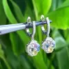 Multi-color Sapphire Clover Drop Earrings