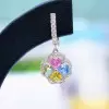 Multi-color Sapphire Clover Drop Earrings