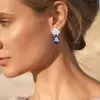 Vintage Pear Cut Sapphire Cluster Flower Drop Earrings
